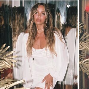 Princess Polly White Dress with Statement Sleeves